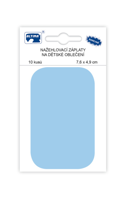 Nažehľovacie záplaty malé 10 ks v balení - bledo modrá